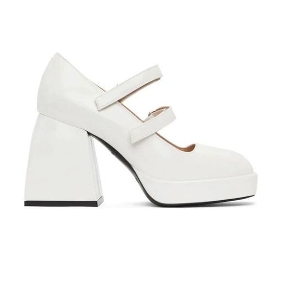 NEW Nodaleto Bulla Babies White Patent Leather Mary Jane Pumps Size 9 39 - Picture 1 of 16